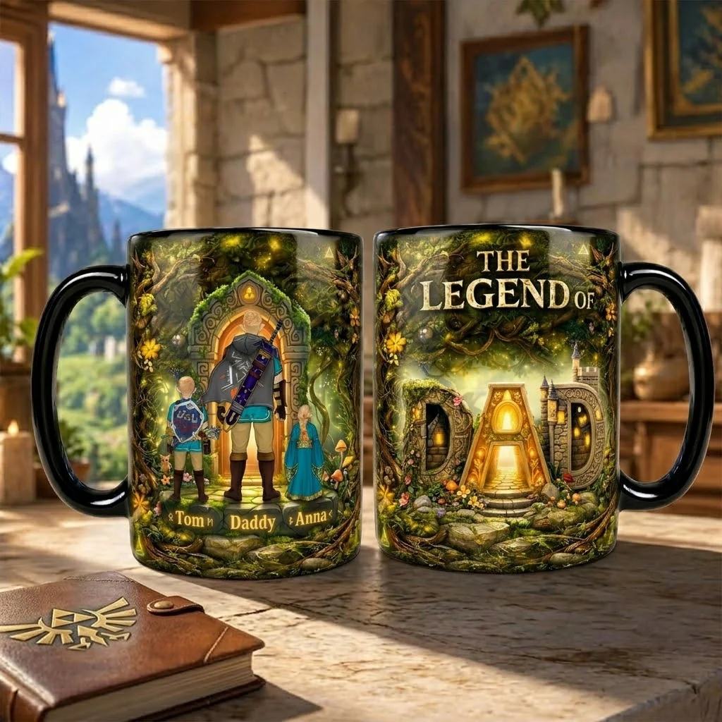 LoZd  Fantasy The Legend Of Dad - Personalized Color Changing Mug - Gift For Dad