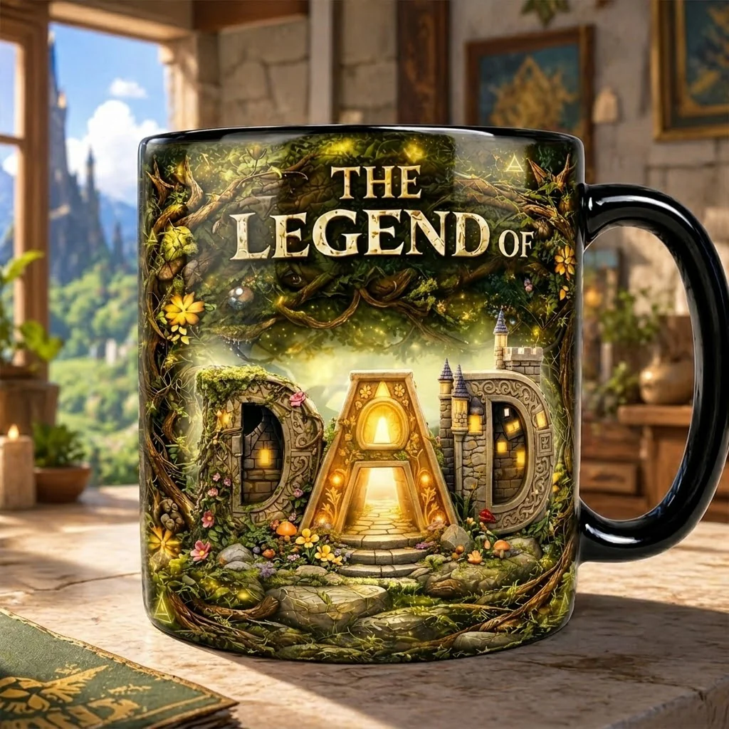 LoZd  Fantasy The Legend Of Dad - Personalized Color Changing Mug - Gift For Dad - Image 3