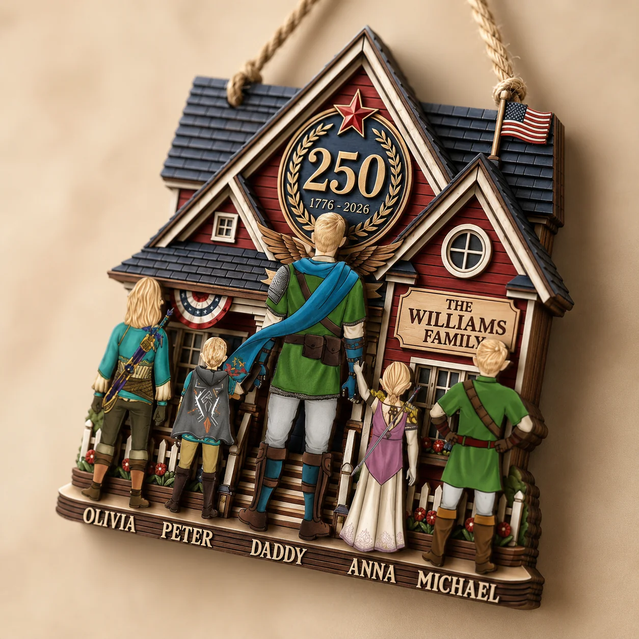LoZd Legend of Dad Celebrate 250 Years Of America - Personalized Wood Sign - Gift For Dad, Patriots - Image 3