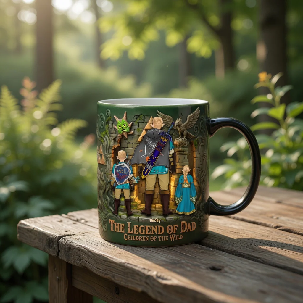 LoZd The Legend Of Dad Children Of The Wild - Personalized Color Changing Mug - Gifts For Dad - Image 2