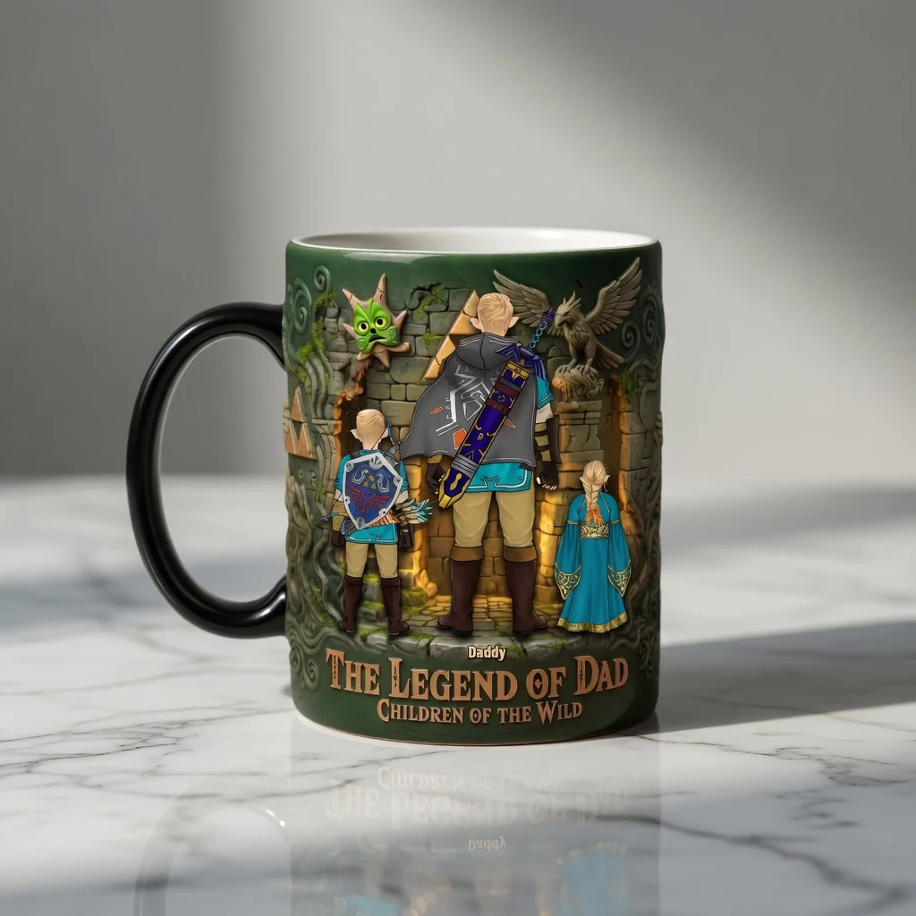 LoZd The Legend Of Dad Children Of The Wild - Personalized Color Changing Mug - Gifts For Dad - Image 3