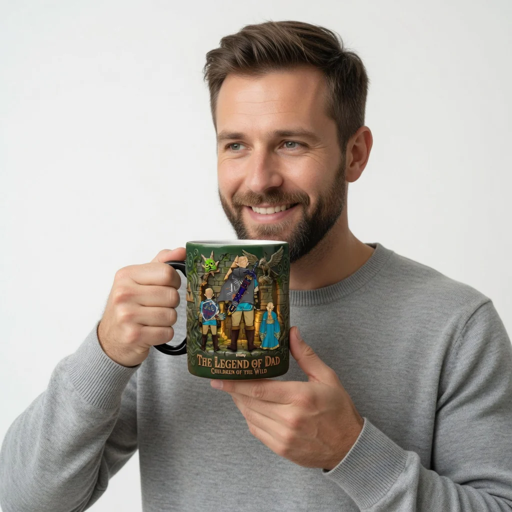 LoZd The Legend Of Dad Children Of The Wild - Personalized Color Changing Mug - Gifts For Dad - Image 4