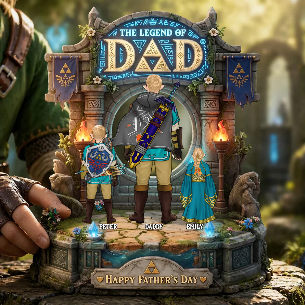 LoZd The Legend Of Dad - Personalized Shape Acrylic Plaque - Gift For Dad