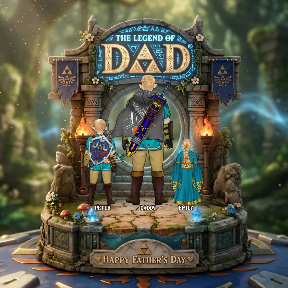 LoZd The Legend Of Dad - Personalized Shape Acrylic Plaque - Gift For Dad - Image 3