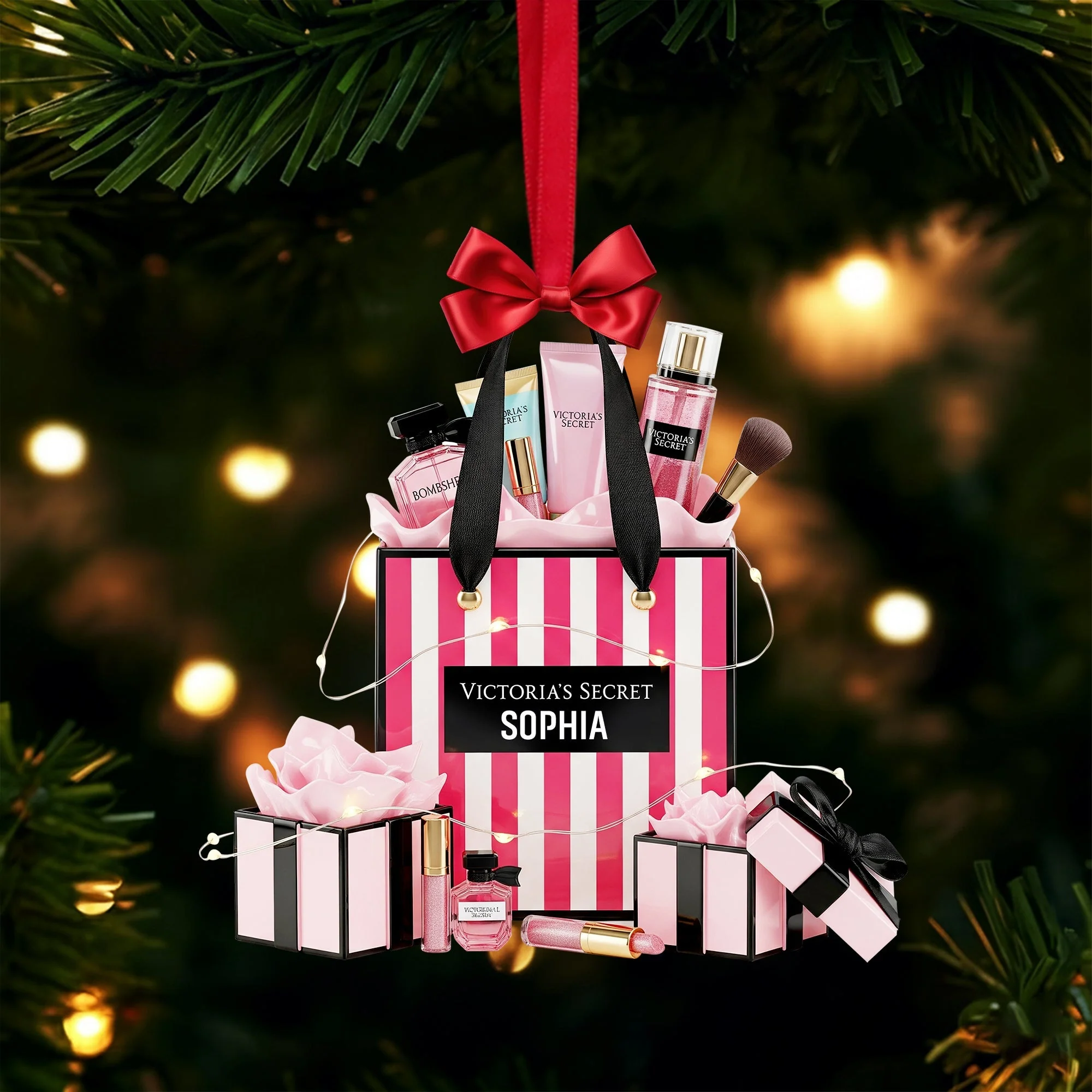 Luxury Beauty Kit - Personalized Acrylic Ornament - Christmas Gift For Makeup Lovers HH01