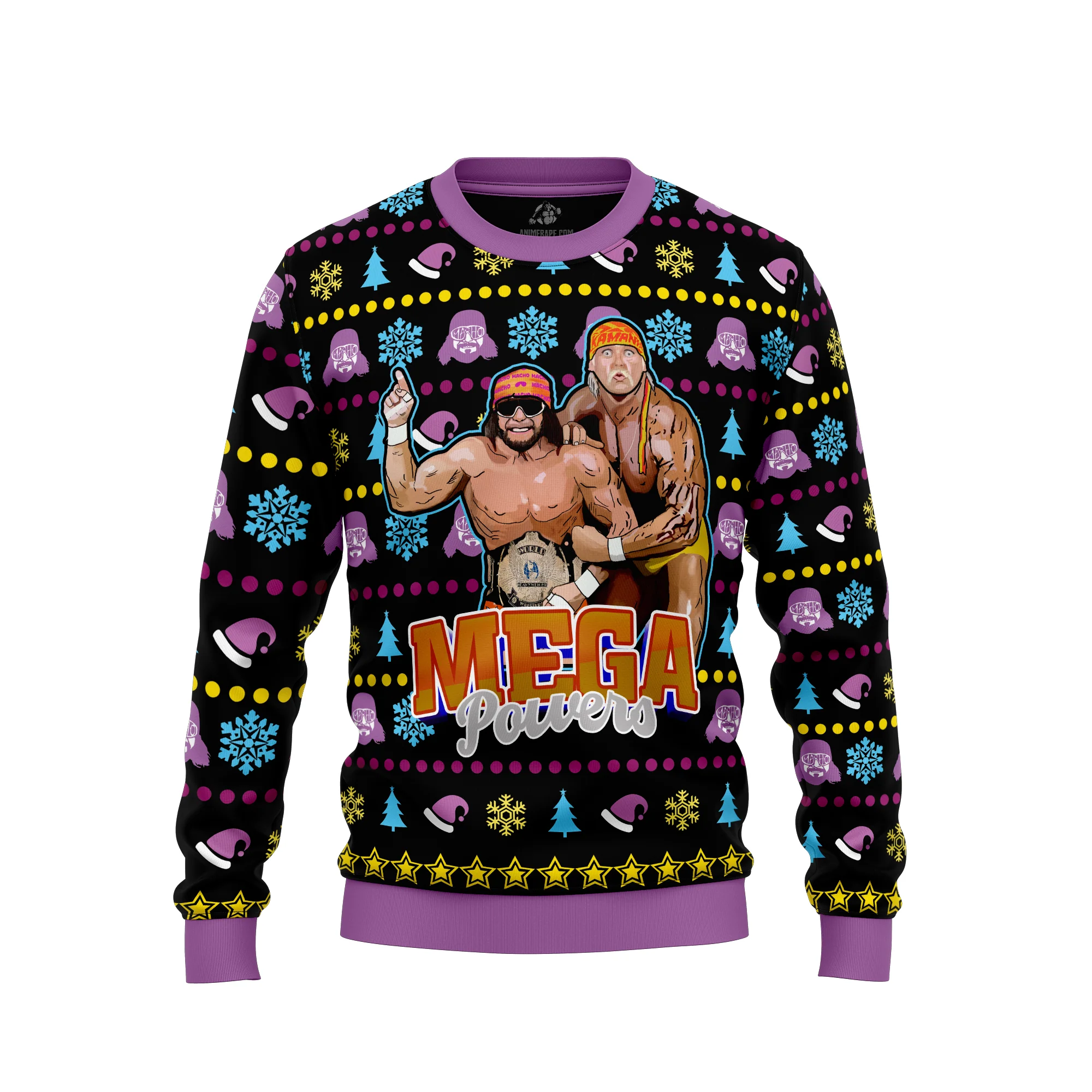Macho Man And Hulkmania Power Pro Wrestling - Ugly Christmas Sweater - Funny Gifts NL122