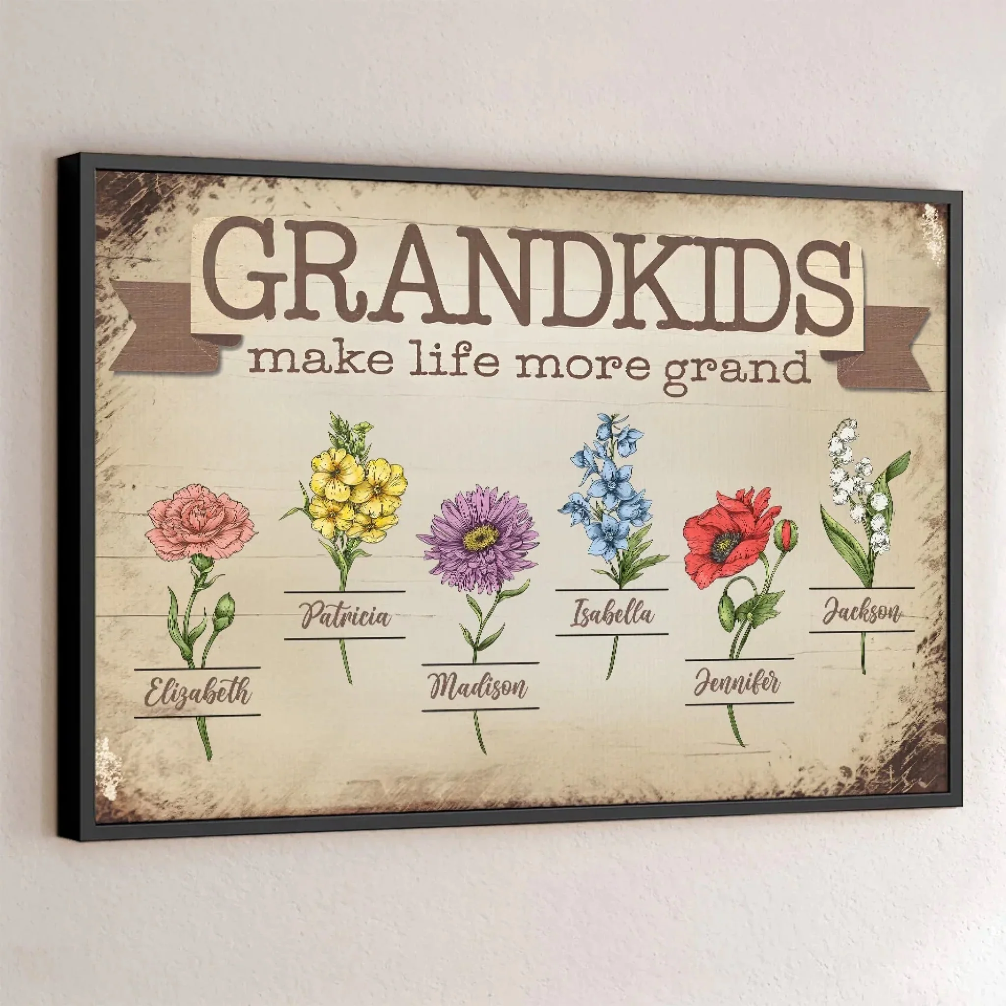 Made Grand By My Grandkids - Personalized Poster Canvas - Gift For Mom, Grandma, Mothers Day | NA94