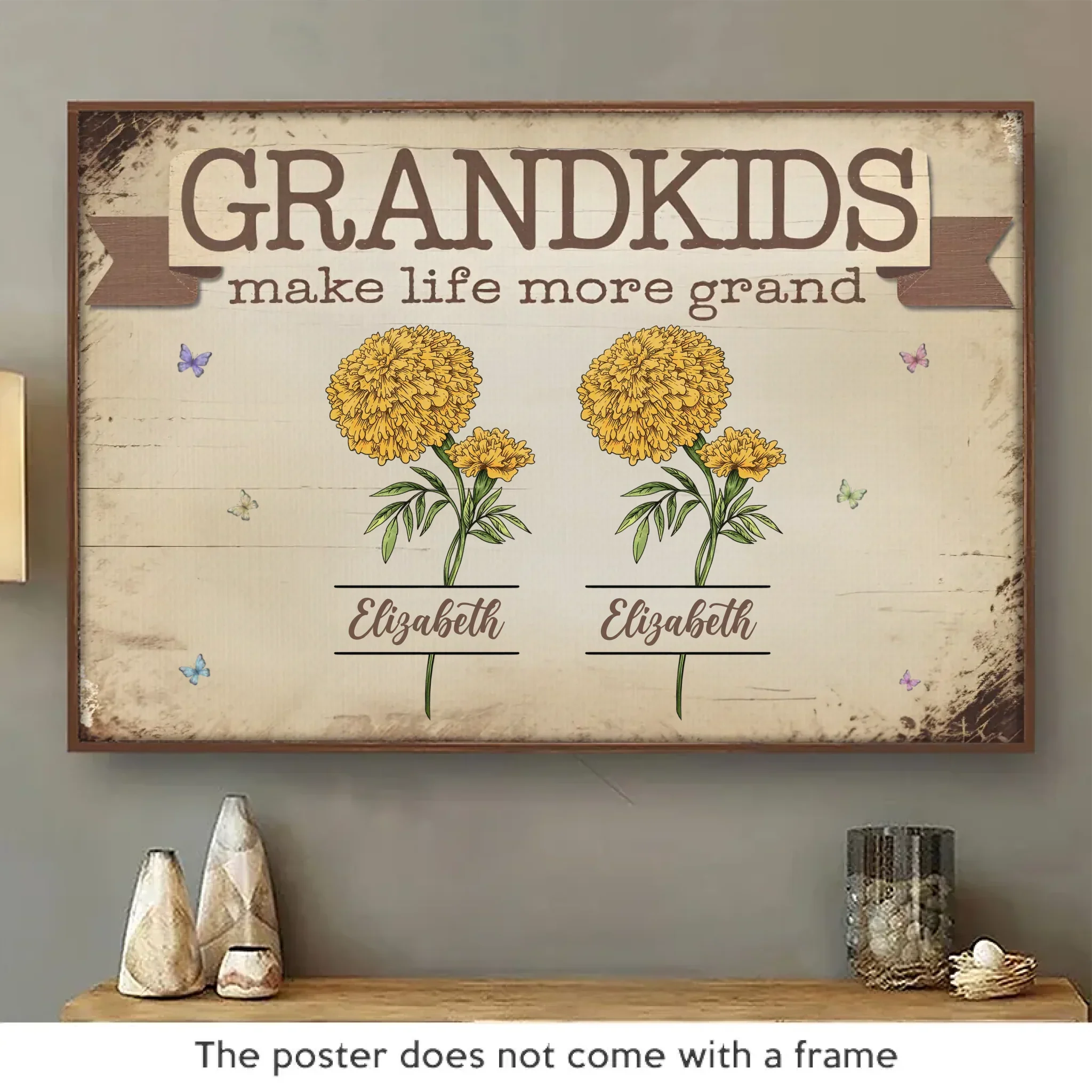 Made Grand By My Grandkids - Personalized Poster Canvas - Gift For Mom, Grandma, Mothers Day | NA94 - Image 2