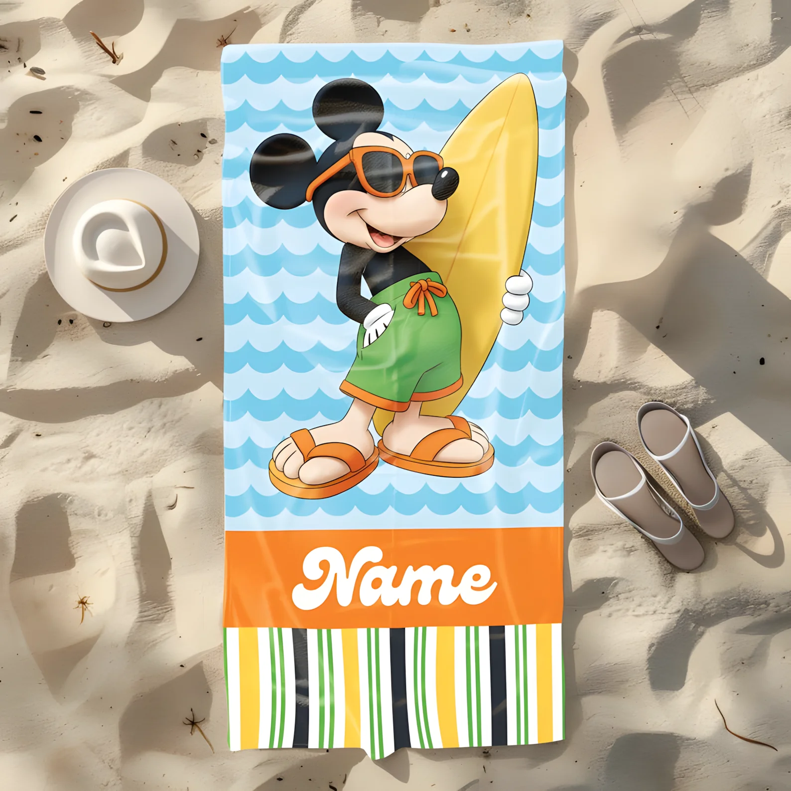 Magic Mouse And Friends - Summer Vibe - Personalized Beach Towel - Gift For Fan Movies - Image 3