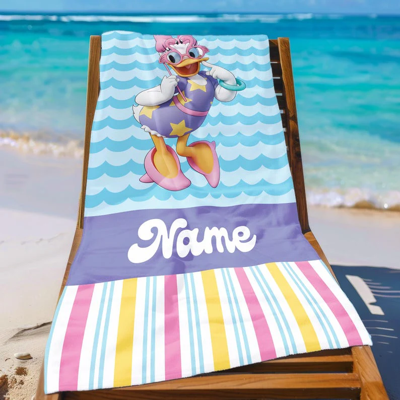 Magic Mouse And Friends - Summer Vibe - Personalized Beach Towel - Gift For Fan Movies - Image 6