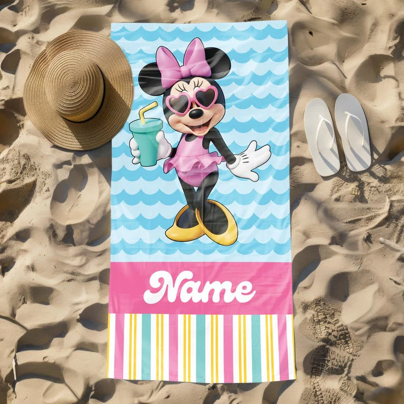 Magic Mouse And Friends - Summer Vibe - Personalized Beach Towel - Gift For Fan Movies - Image 8