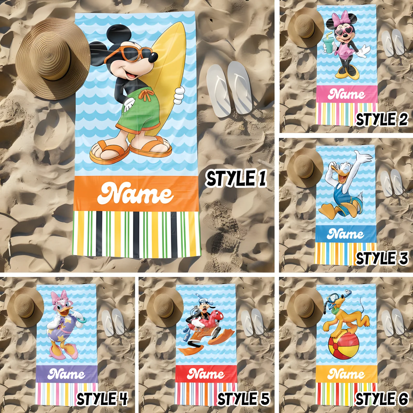 Magic Mouse And Friends - Summer Vibe - Personalized Beach Towel - Gift For Fan Movies - Image 9