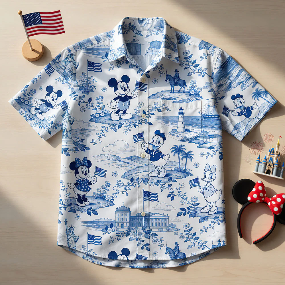 Toile De jouy Magic Mouse Celebrate 250 Years Of Freedom - Personalized Hawaiin Shirt - Gift For Patriots - MkMo