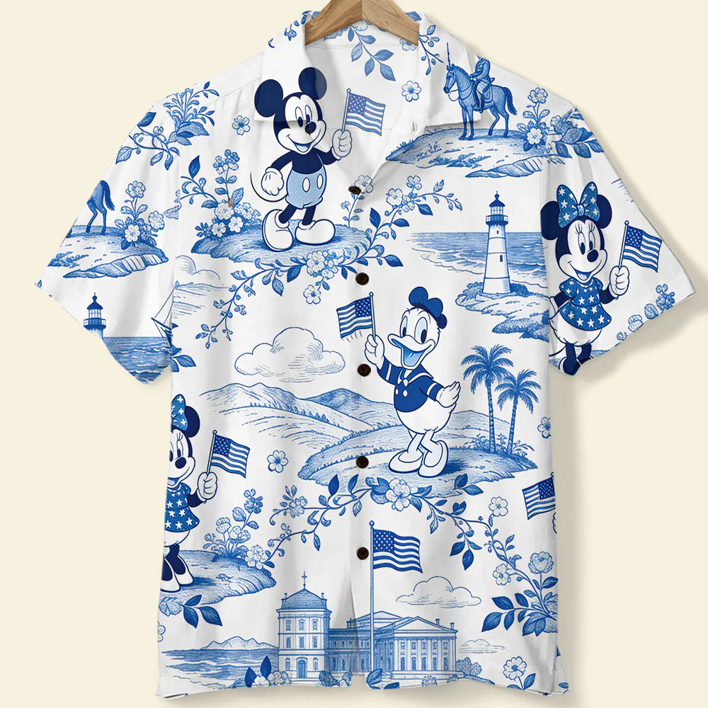 Toile De jouy Magic Mouse Celebrate 250 Years Of Freedom - Personalized Hawaiin Shirt - Gift For Patriots - MkMo - Image 3