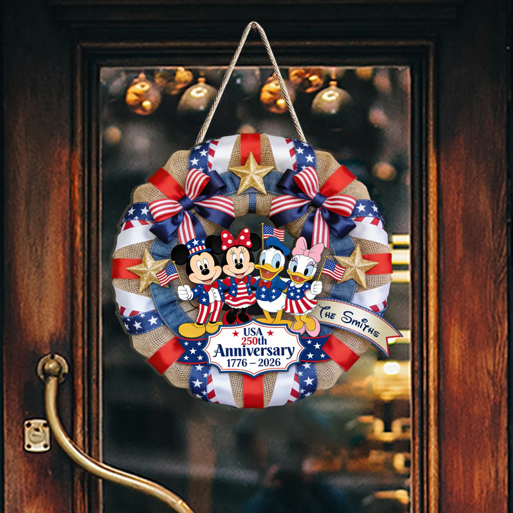Magic Mouse & Friends Celebrate 250th Anniversary - Personalized Custom Shaped Wood Sign - Gift For Patriots - Image 3