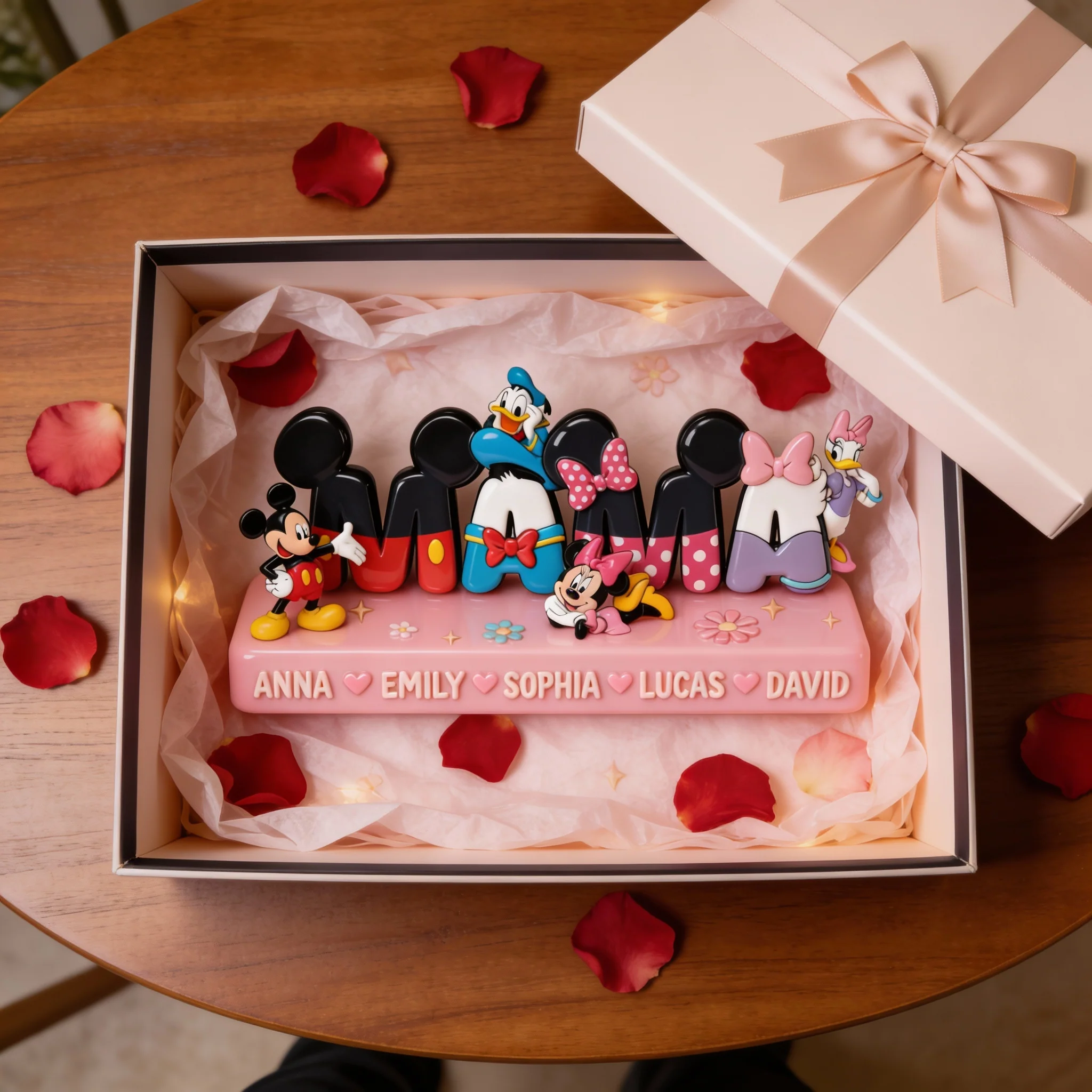 Magic Mouse Mama With Kids’ Names - Personalized Acrylic Plaque - Gift For Mom, Fan Movies, Mother's Day HH01 - Image 3