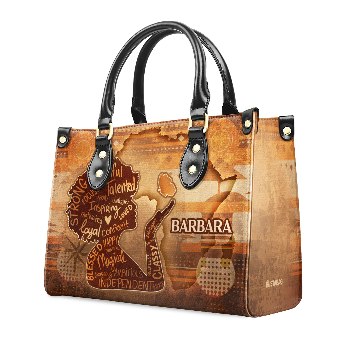 Magical African Queen - Personalized Afro Map Leather Handbag - Black Pride Gift For Her HD95 - Image 4