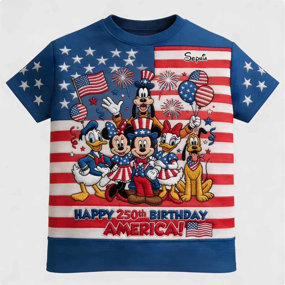 Magical Friends Happy 250th Birthday America - Personalized All Over  Shirt - Independence Gift - MkMo - Image 3