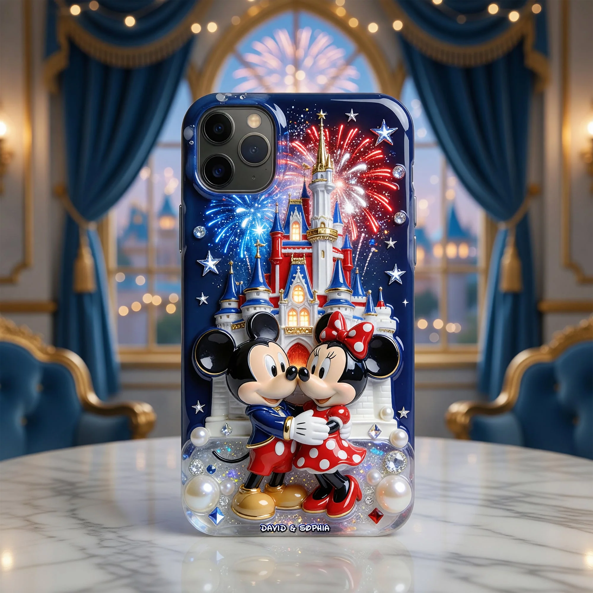 Magical Mouse Couple 250th Anniversary - Personalized Phone Case - Gift For Patriots, Movies Fan - MkMo - Image 3