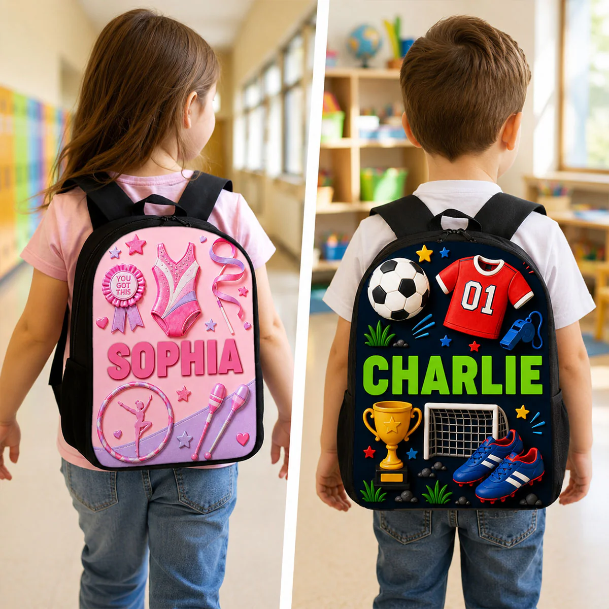 Magical Sports Soccer Baseball - Personalized Backpack, Lunch Bag, Pencil Case & Water Bottle - Back to School Gift - Image 10