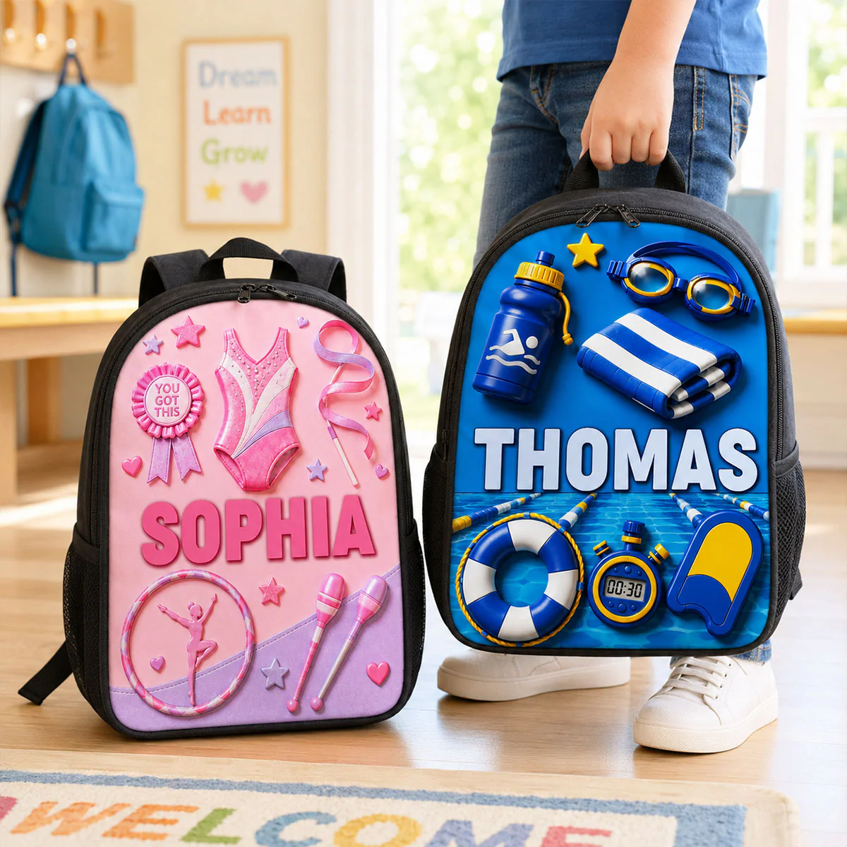 Magical Sports Soccer Baseball - Personalized Backpack, Lunch Bag, Pencil Case & Water Bottle - Back to School Gift - Image 11