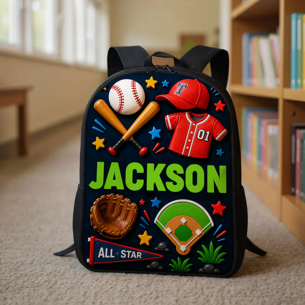 Magical Sports Soccer Baseball - Personalized Backpack, Lunch Bag, Pencil Case & Water Bottle - Back to School Gift - Image 4