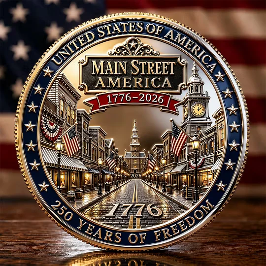 Main Street America 250 Years Of Freedom - Commemorative Coin - Gift For Patriots - Image 2