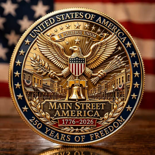 Main Street America 250 Years Of Freedom - Commemorative Coin - Gift For Patriots - Image 3