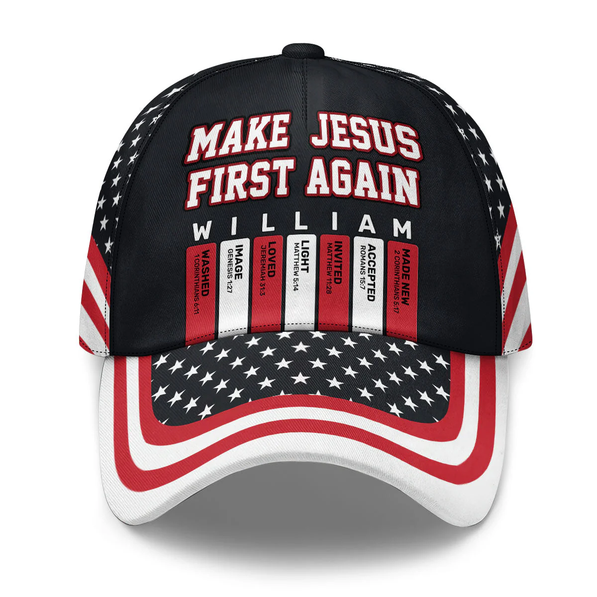 Make Jesus First Again - Personalized Classic Cap - Christian Gift For Him BA01 - Image 2