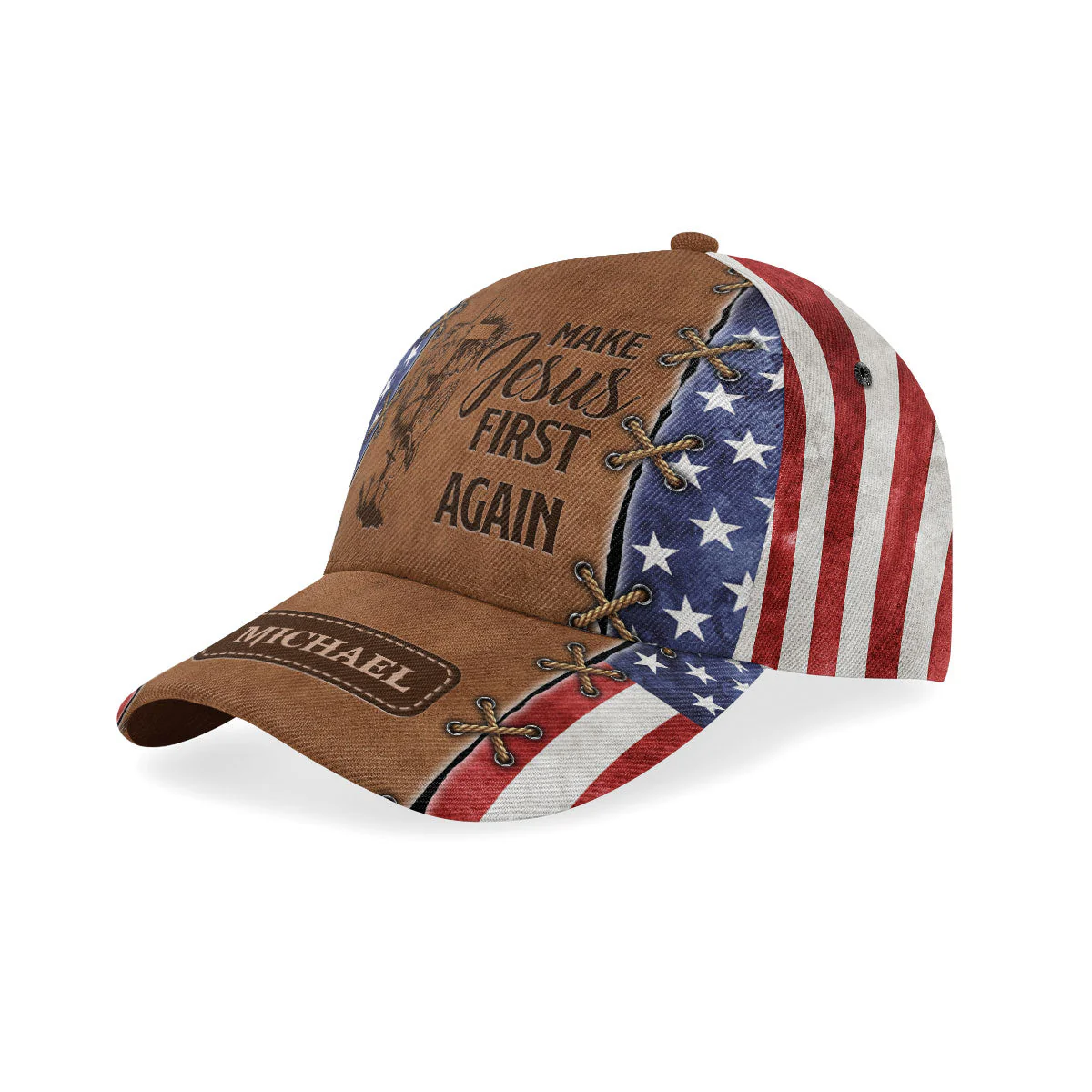Make Jesus First Again - Personalized Classic Cap - Gift for Men, Dad, Grandpa, Husband NA94 CU5051602 - Image 2