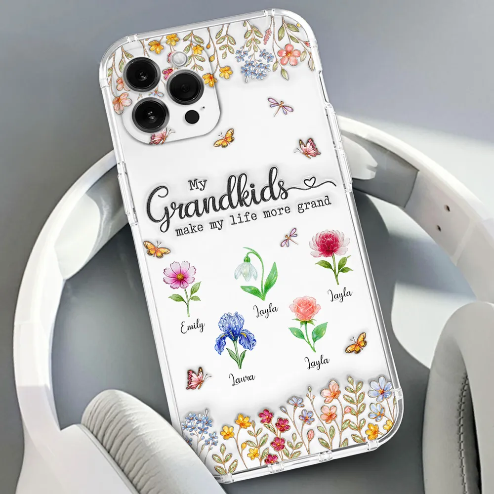 Make Life More Grand With Lovely Kids - Personalized Phone Case - Gift For Mom, Grandma HN02 - Image 3