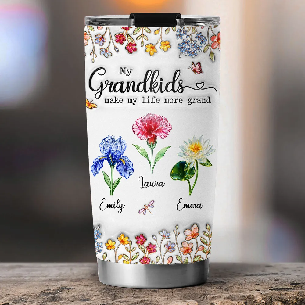 Make Life More Grand With Lovely Kids -  Personalized Tumbler - Gift For Mom, Grandma HN02 - Image 2