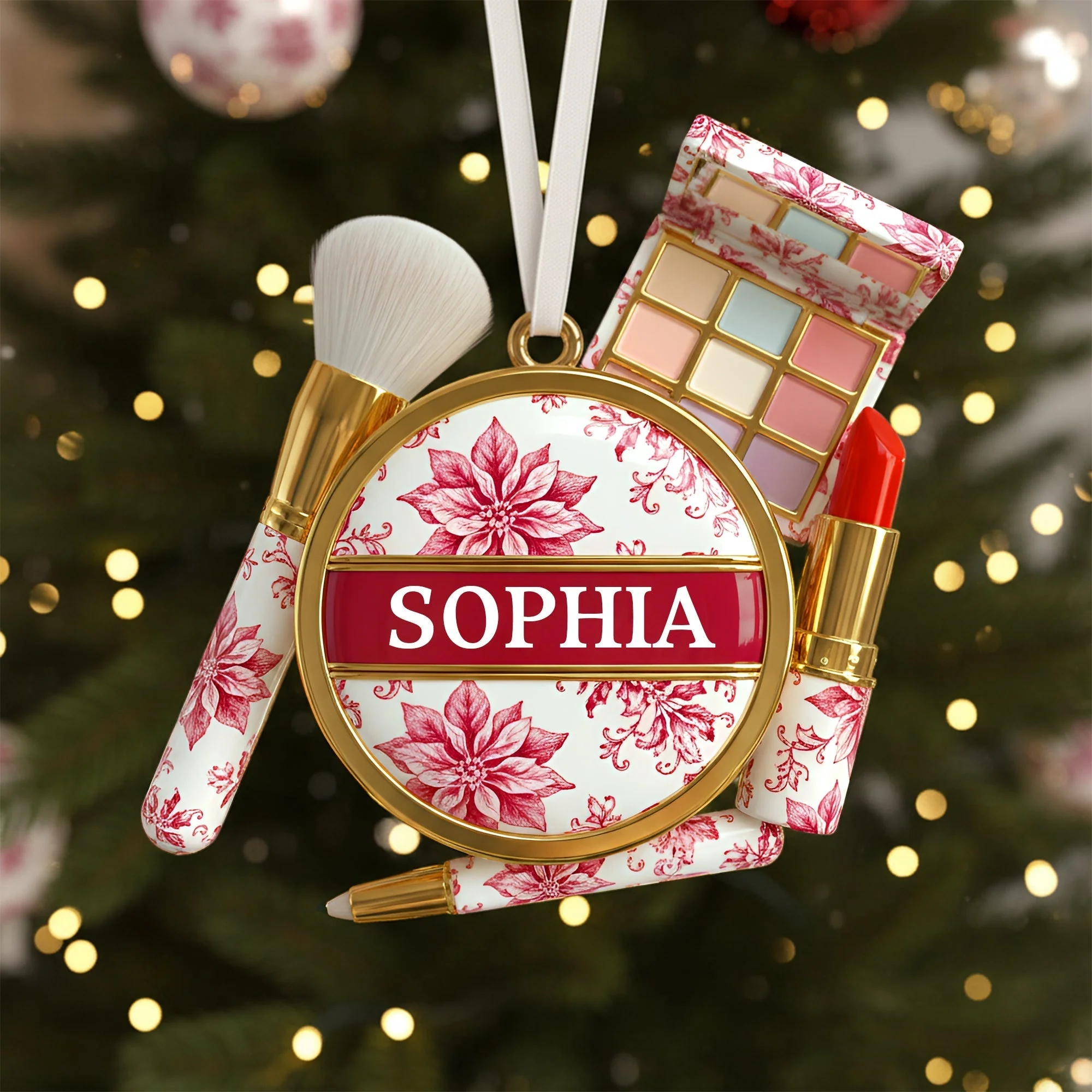 Makeup Kid Christmas - Personalized Acrylic Ornament - Gifts For Her, Makeup Lovers