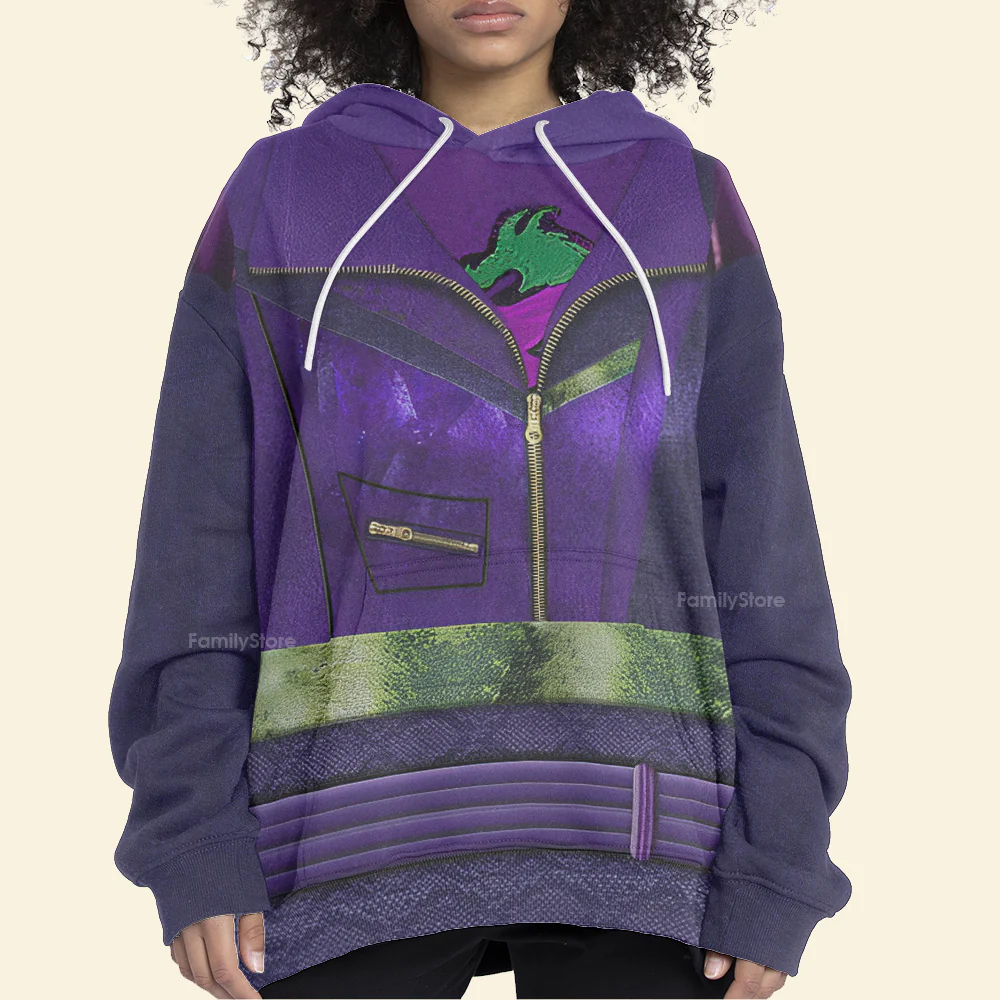 Mal Purple and Green Descendants 3 Costume Hoodie - Image 5