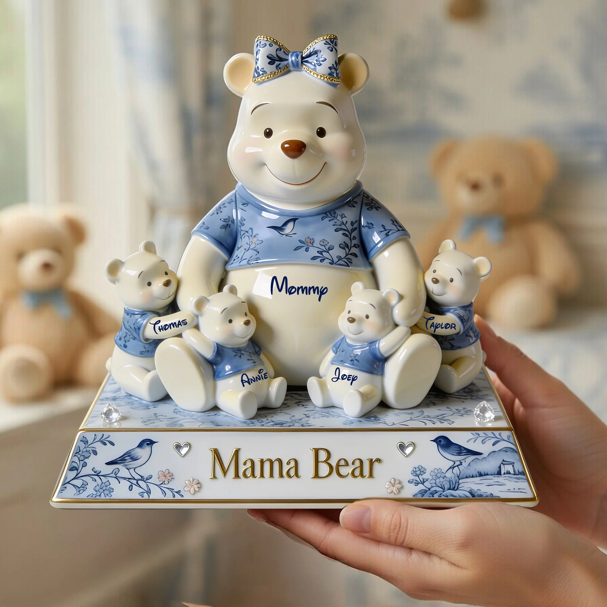 Mama Bear Toile De Jouy - Personalized Custom Shaped Acrylic Plaque - Gift For Movie Fans NL122