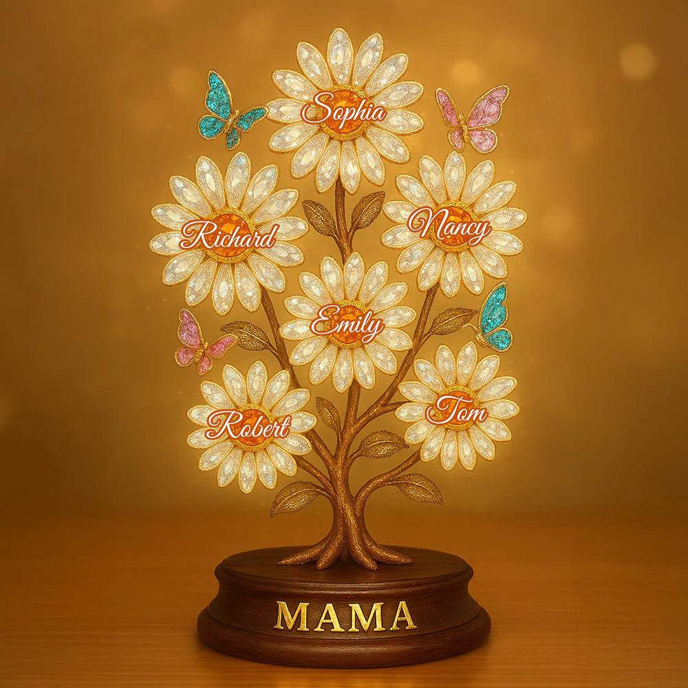 Mama Flower Tree - Personalized Shaped Acrylic Plaque - Gift For Mom, Grandma HN02