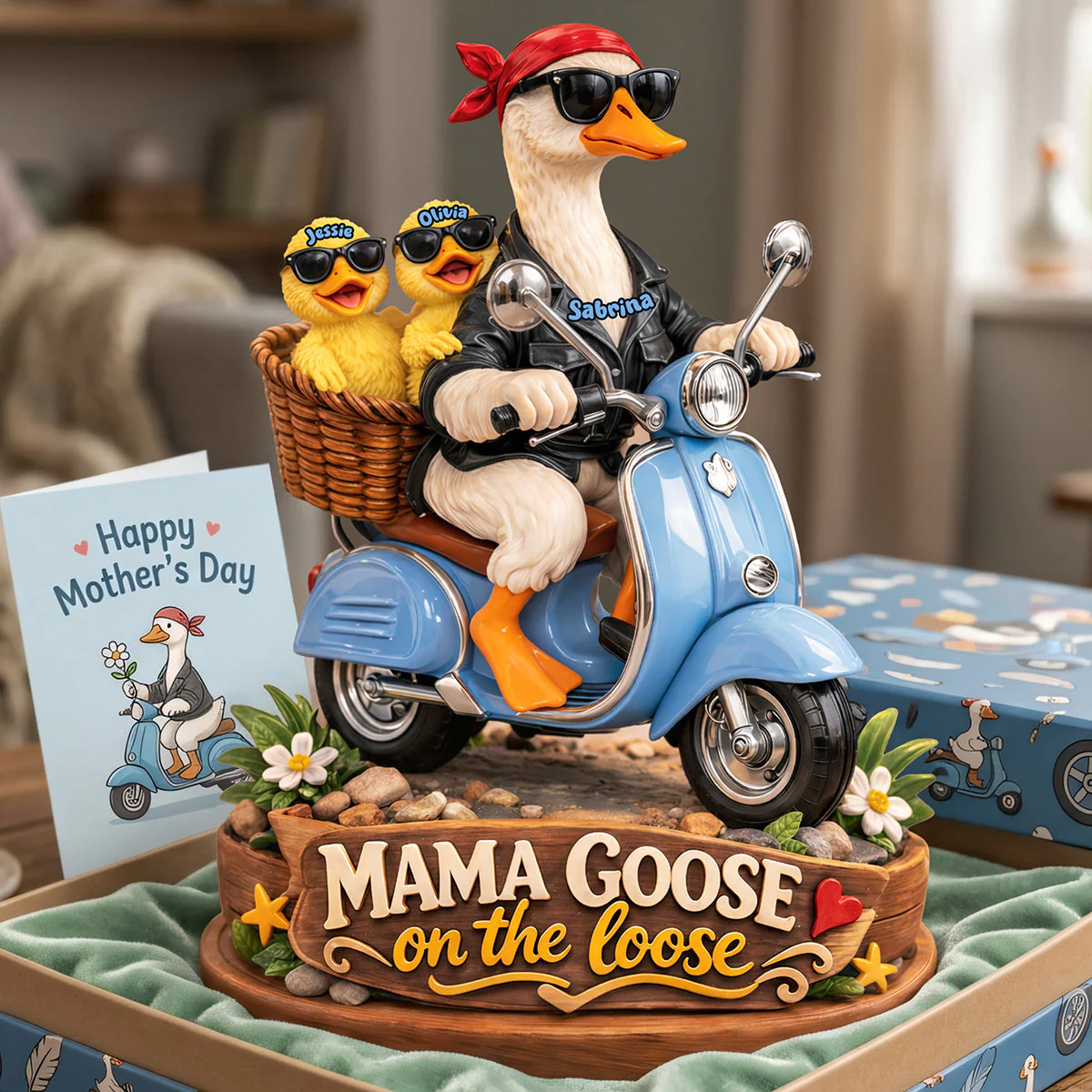 Mama Goose On The Loose - Personalized Shaped Plaque - Gift For Mom VD01 - Image 2