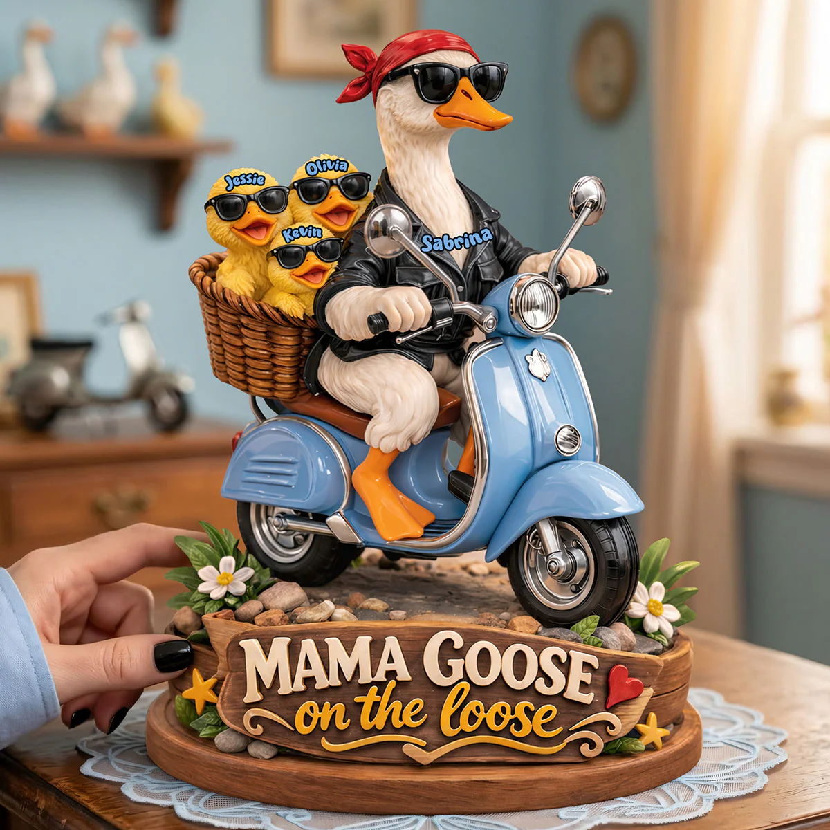 Mama Goose On The Loose - Personalized Shaped Plaque - Gift For Mom VD01 - Image 3