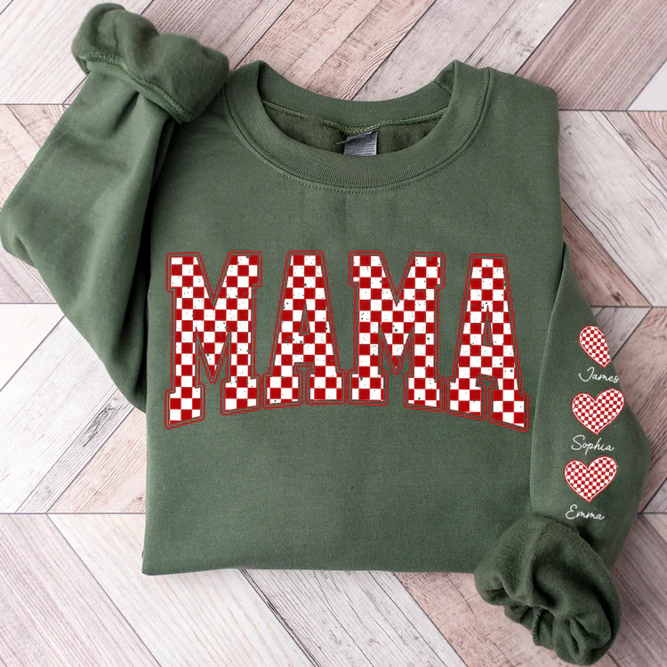 Mama Heart And Kids - Personalized Sweatshirt With Design On Sleeve - Meaningful Gifts For Grandma, Mom, Wife | Custom Sleeve NH96 - Image 10