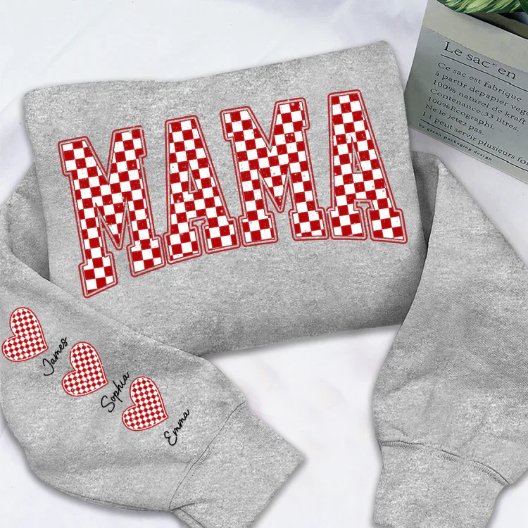 Mama Heart And Kids - Personalized Sweatshirt With Design On Sleeve - Meaningful Gifts For Grandma, Mom, Wife | Custom Sleeve NH96 - Image 12