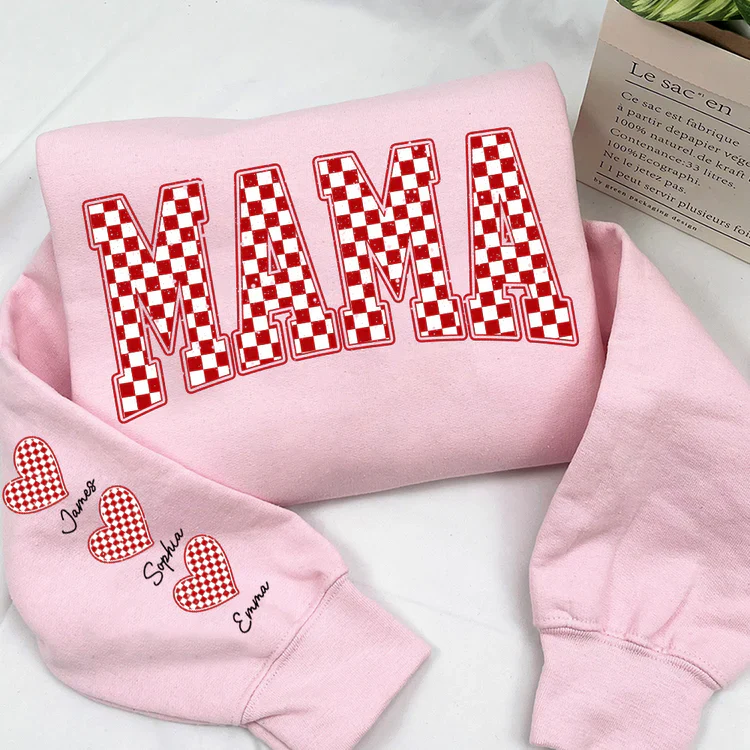 Mama Heart And Kids - Personalized Sweatshirt With Design On Sleeve - Meaningful Gifts For Grandma, Mom, Wife | Custom Sleeve NH96 - Image 15