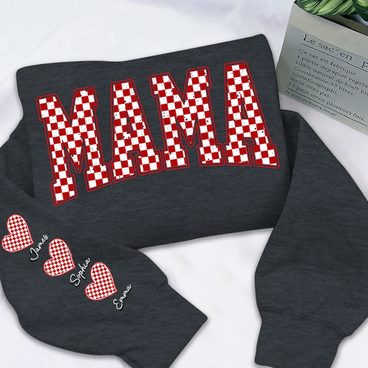 Mama Heart And Kids - Personalized Sweatshirt With Design On Sleeve - Meaningful Gifts For Grandma, Mom, Wife | Custom Sleeve NH96 - Image 16