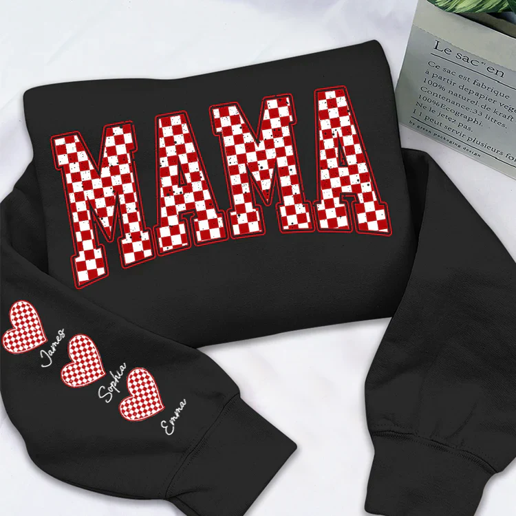 Mama Heart And Kids - Personalized Sweatshirt With Design On Sleeve - Meaningful Gifts For Grandma, Mom, Wife | Custom Sleeve NH96 - Image 18