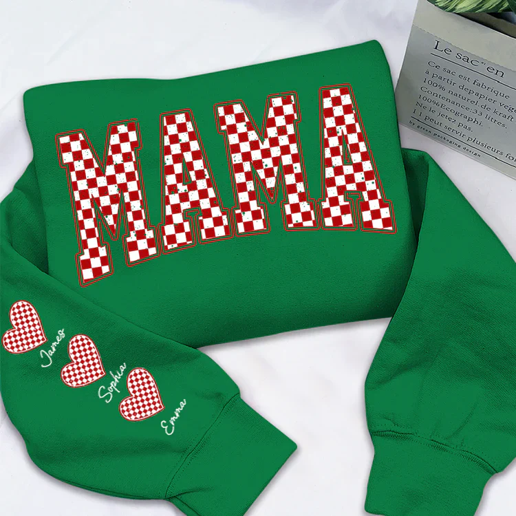Mama Heart And Kids - Personalized Sweatshirt With Design On Sleeve - Meaningful Gifts For Grandma, Mom, Wife | Custom Sleeve NH96 - Image 19