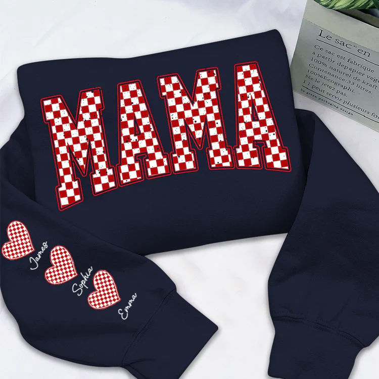 Mama Heart And Kids - Personalized Sweatshirt With Design On Sleeve - Meaningful Gifts For Grandma, Mom, Wife | Custom Sleeve NH96 - Image 20