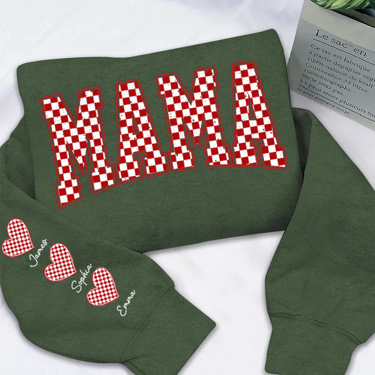 Mama Heart And Kids - Personalized Sweatshirt With Design On Sleeve - Meaningful Gifts For Grandma, Mom, Wife | Custom Sleeve NH96 - Image 21