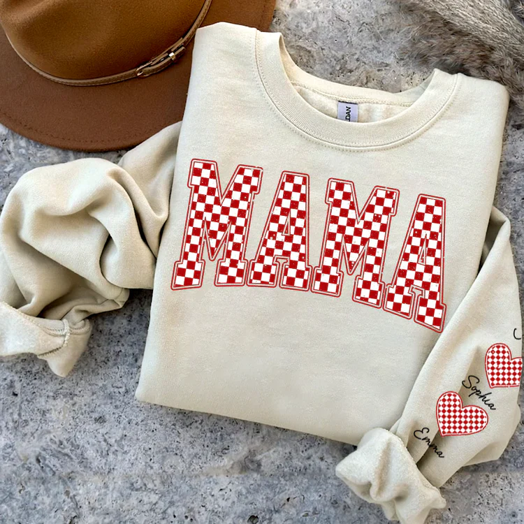 Mama Heart And Kids - Personalized Sweatshirt With Design On Sleeve - Meaningful Gifts For Grandma, Mom, Wife | Custom Sleeve NH96 - Image 22