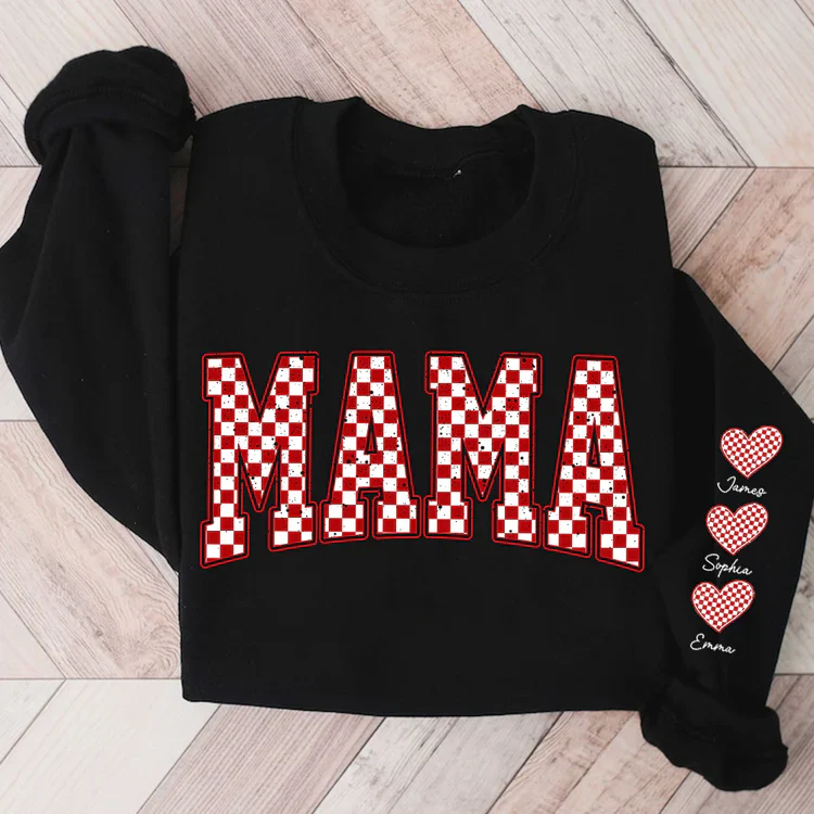 Mama Heart And Kids - Personalized Sweatshirt With Design On Sleeve - Meaningful Gifts For Grandma, Mom, Wife | Custom Sleeve NH96 - Image 8