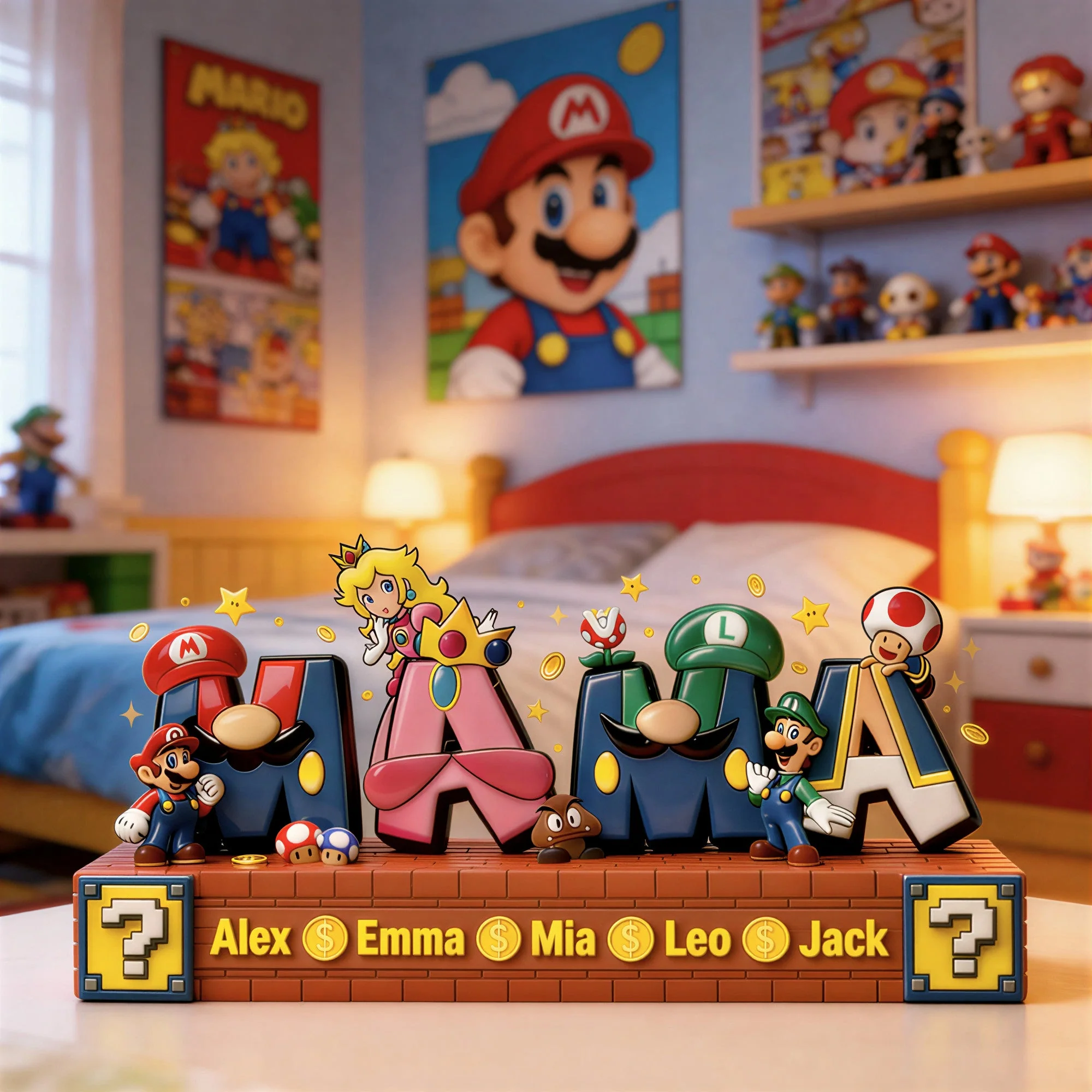Mama Mrio - Personalized Acrylic Plaque - Gift For Mom, Gamers, Fan Movies HH01