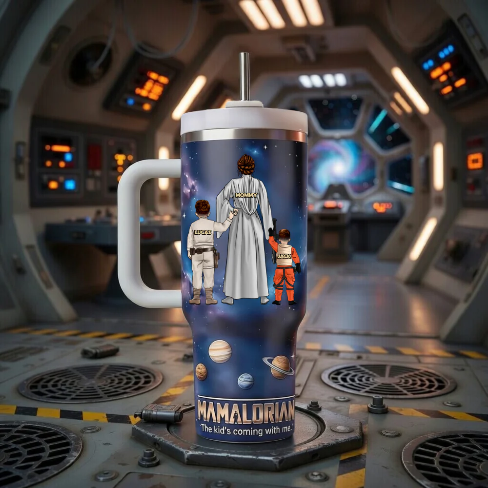 Mamalorian The Kid's Coming With Me - Personalized Tumbler - Gift For Mom - Image 2